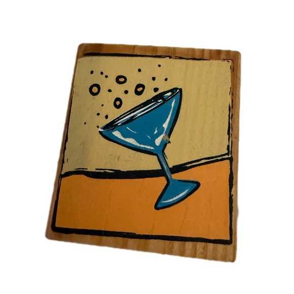 Blue Martini Glass Design stamper - Picture 1 of 3